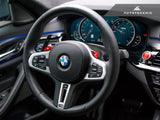 Autotecknic Replacement Carbon Steering Wheel Top Cover - BMW F90 M5