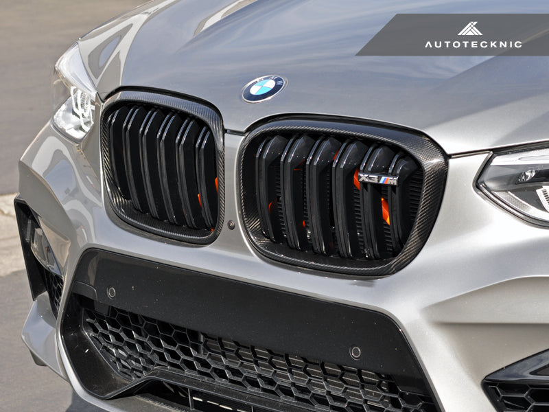 Autotecknic Dry Carbon Grille Surround Set - BMW F97 X3M F98 X4M Pre LCI