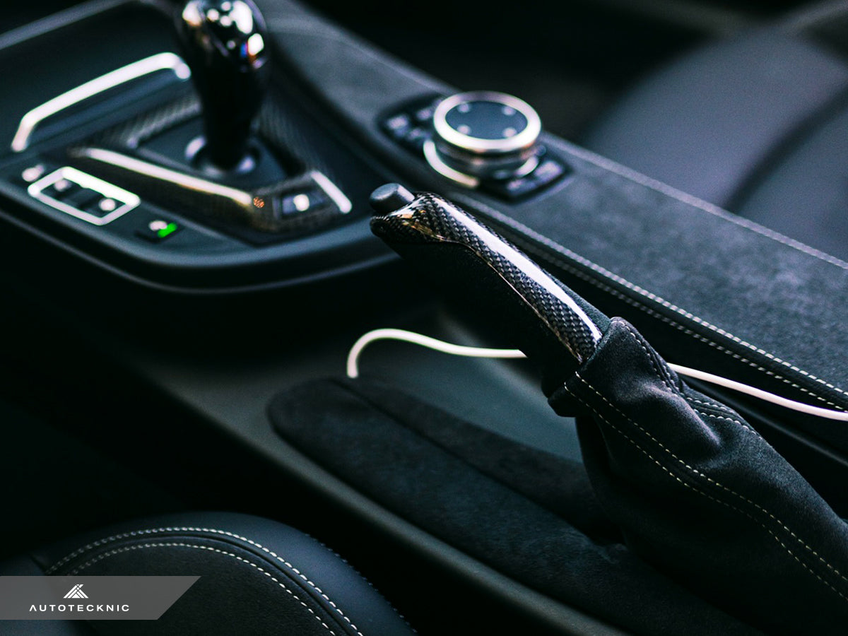 Autotecknic Carbon Fiber Alcantara E-Brake Handle - BMW F87 M2